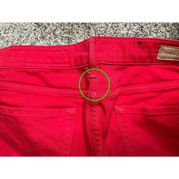 TREASURE & BOND Size 29 Red Stretch jeans Mid Rise Stretch - Picture 8 of 11